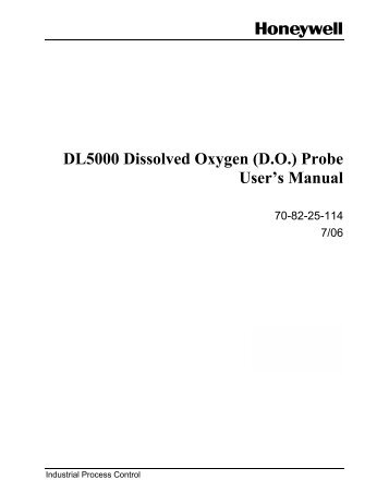DL5000 Dissolved Oxygen (D.O.) Probe User's Manual - Merkantile