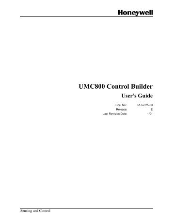 UMC800 Control Builder User's Guide - Merkantile
