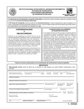 Cuestionario para empresas de transporte por agua - Inegi