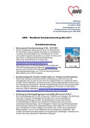 AWO Rundbrief Mai 2011 - Verein Schuldnerhilfe Essen