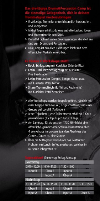 1. ostschweizer drums & percussion - Jugendmusikschule Weinfelden