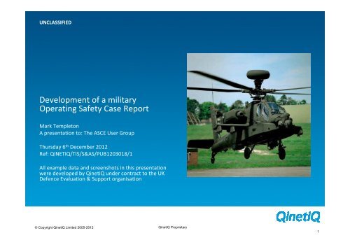 Development of a military Operating Safety Case Report - Adelard