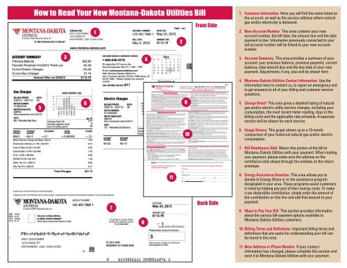 Understanding your bill - Montana-Dakota