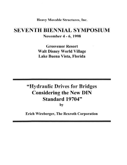 Hydraulic Drives for Bridges Considering the New DIN Standard ...