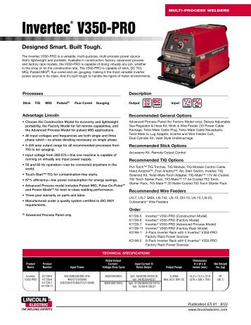 Multi-Process Welders: Invertec V350-PRO