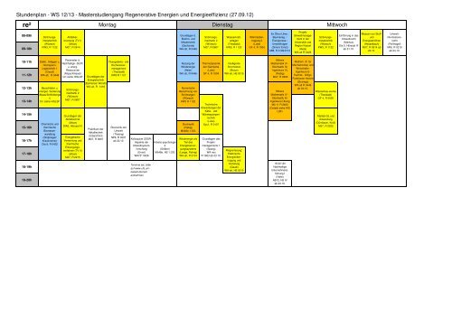 Stundenplan - WS 12/13 - Regenerative Energien und ...