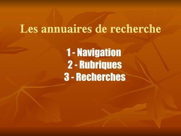 Les annuaires de recherche