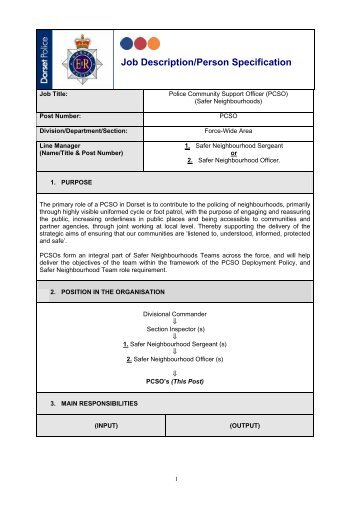 job description and specification