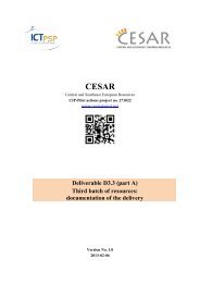 D3.3a Third batch of language resources - CESAR project