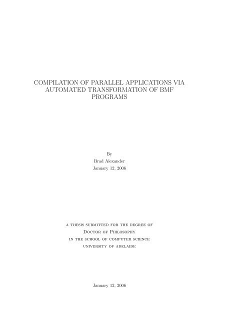 Final Draft Thesis [pdf] - School of Computer Science