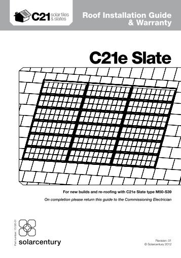 C21e Slate M50 Install Guide 2012 v1 - Solarcentury