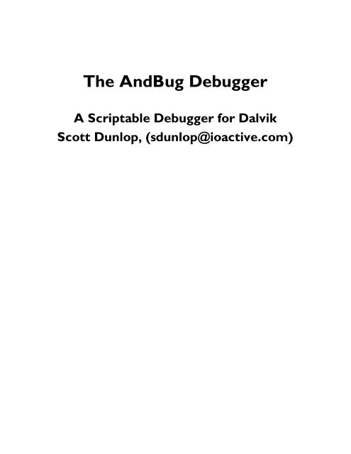 The AndBug Debugger - GitHub