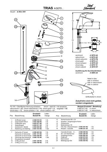 Ersatzteilkatalog ARMATUREN 18AE - Ideal Standard