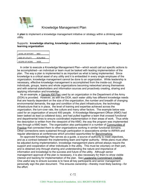 Organizational Development for Knowledge Management at Water ...