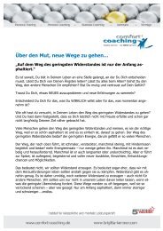 mutig sein - Comfort Coaching