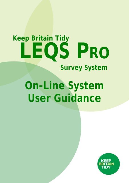 LEQS PRO user guidance - Keep Britain Tidy