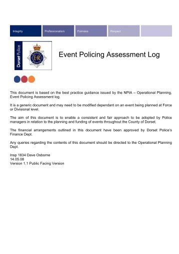 Operation Planning Event Assessment - Dorset Police