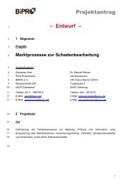 Marktprozesse zur Schadenbearbeitung - BiPRO