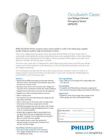 OccuSwitch Classic - Philips Lighting Controls