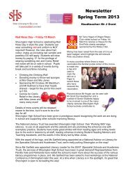 Newsletter Spring Term 2013 - Shevington High School