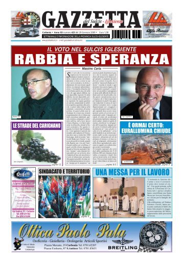 RABBIA E SPERANZA - Gazzetta del Sulcis Iglesiente