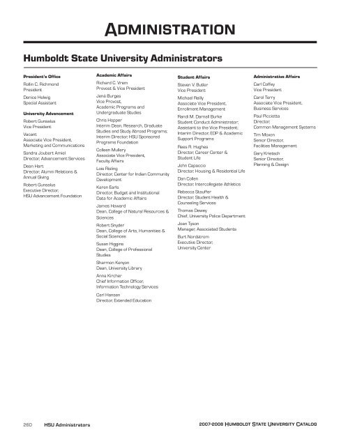 2007-08 Academic Year - Humboldt State University