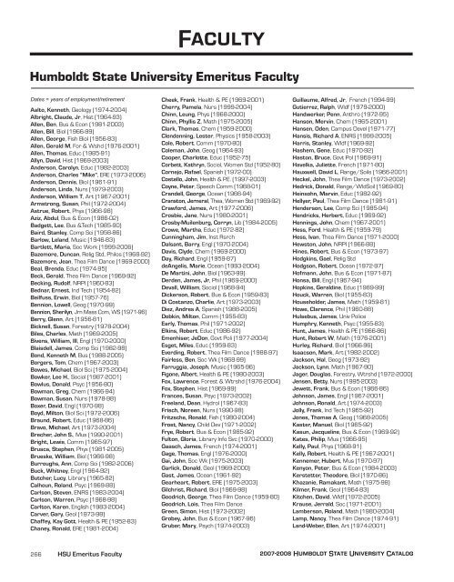 2007-08 Academic Year - Humboldt State University