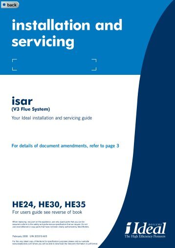 installation and servicing isar (V3 Flue System) - Ideal Heating