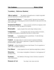 Clay Sculpture Robert Ortbal Vocabulary â Reference Handout ...