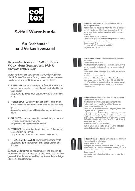Skifell Warenkunde - Koch alpin GmbH