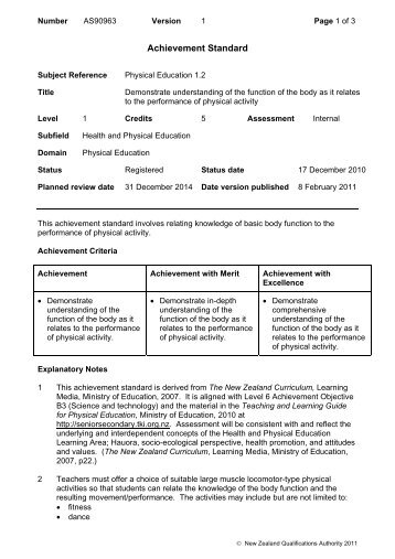 90963 Demonstrate understanding of the function of the ... - NZQA