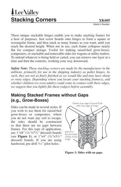 Stacking Corners - Lee Valley Tools