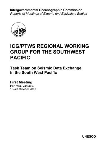 ICG/PTWS Regional Working Group for the Southwest Pacific: Task ...