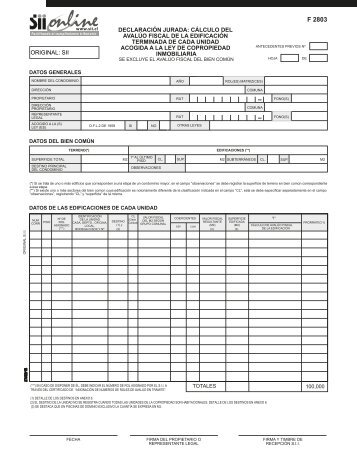 Formulario 2803 - Servicio de Impuestos Internos