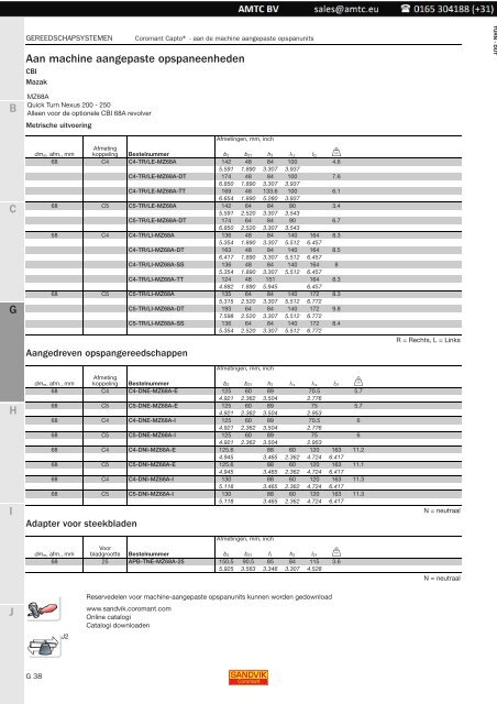 Gereedschapssystemen - amtc