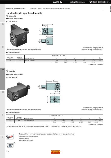 Gereedschapssystemen - amtc