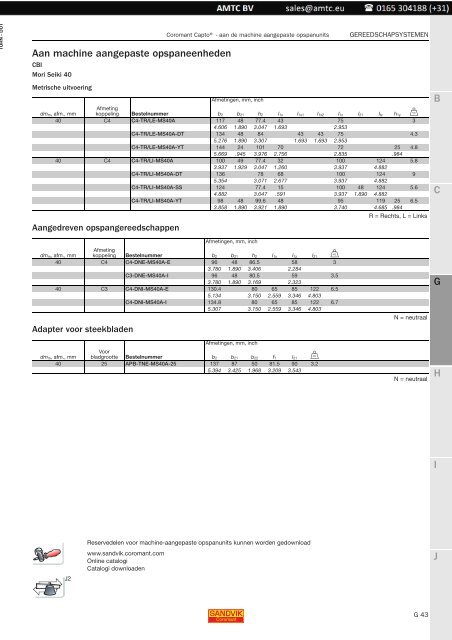 Gereedschapssystemen - amtc