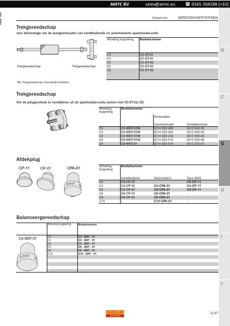 Gereedschapssystemen - amtc