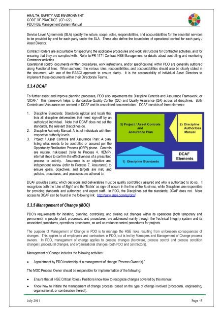 CP-122 HSE Code of Practice - PDO