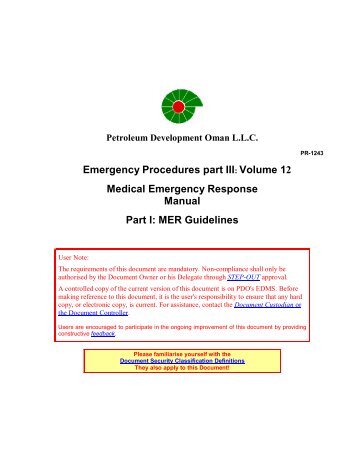 PDO MER procedure PR 1243