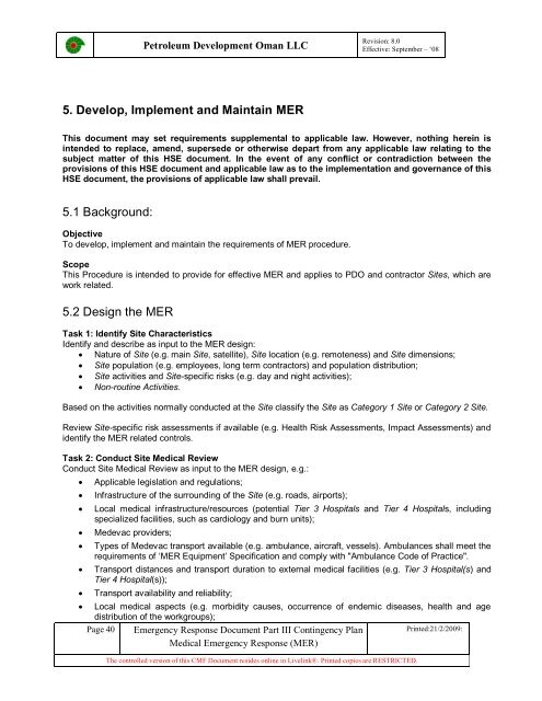 PDO MER procedure PR 1243