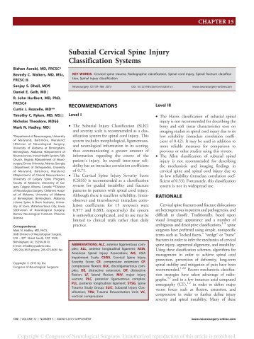 Subaxial cervical spine injury classification systems (EK)