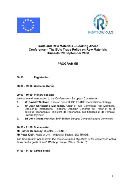 Conference on trade in raw materials - EULib.com