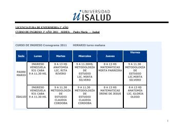 Padre Mario - Isalud CURSO DE INGRESO