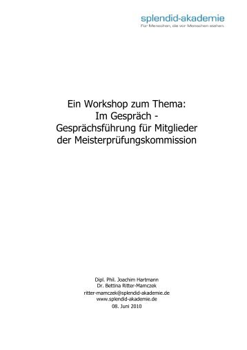 Workshop Im GesprÃ¤ch-GesprÃ¤chsfÃ¼hrung fÃ¼r ... - Bildungskongress