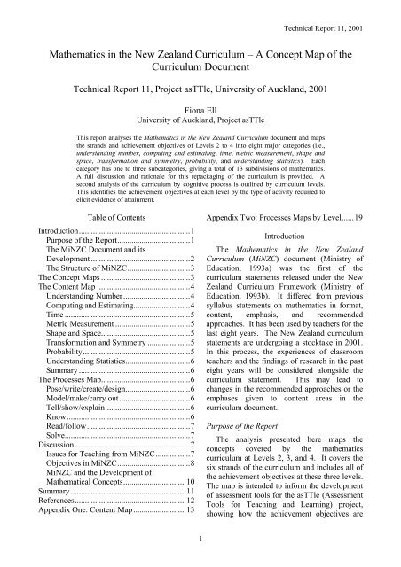 11. Maths in the NZ curriculum 2001.pdf - e-asTTle - Te Kete Ipurangi