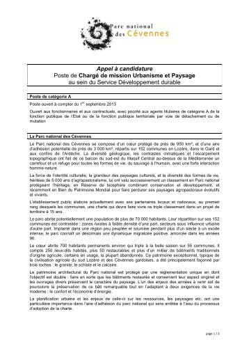 13-06 Fiche poste Charge de mission Urbanisme Paysage mobilite ...