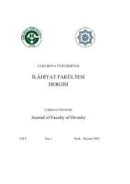 Ãukurova Ãniversitesi Ä°lahiyat FakÃ¼ltesi