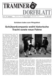 SchÃ¼tzenkompanie weiht historische Tracht ... - Traminer Dorfblatt