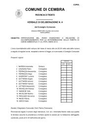 Delibera di approvazione del Piano Finanziario e relazione di ...